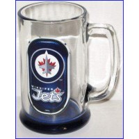 Winnipeg Jets Clear Mug with Blue Base